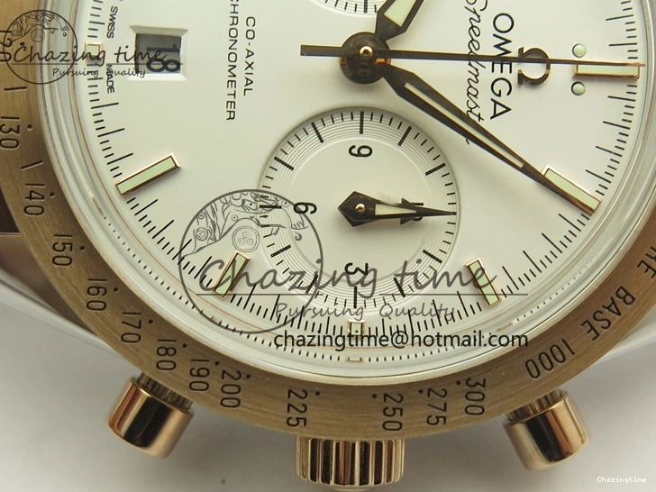 0324 Minimalist Speedmaster ’57 Co-Axial SS RG OMF 1:1 Best Edition White Dial On Leather Strap A9300 (Free Leather Strap) 8072